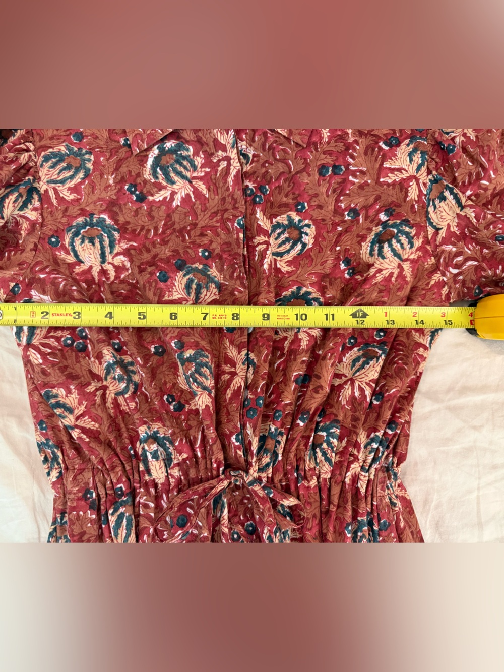 Victoria Dunn Rust Floral Button-Front Maxi Dress XS - Picture 5 of 7